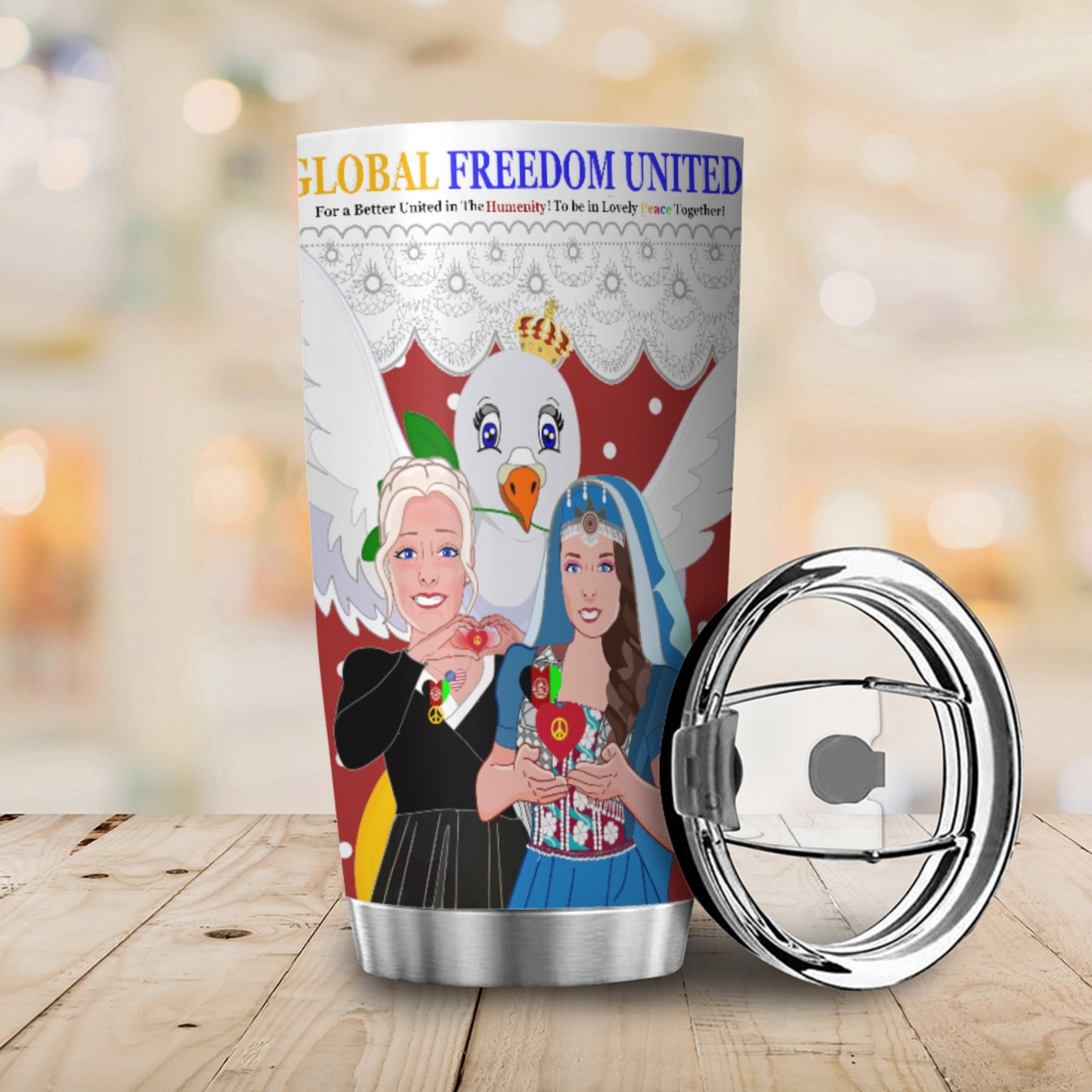 Tumbler GLOBAL FREEDOM UNITED© Women Afghanistan & USA Red