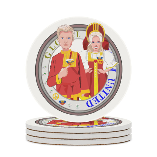 Ceramic Coasters GLOBAL FREEDOM UNITED© Couple Russia