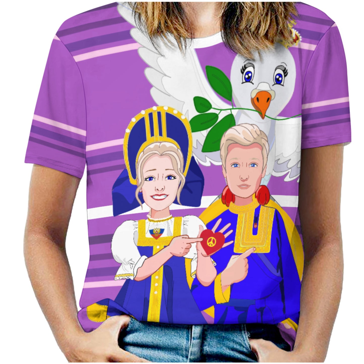 Women´s T-shirt GLOBAL FREEDOM UNITED© Couple Russia Lilac