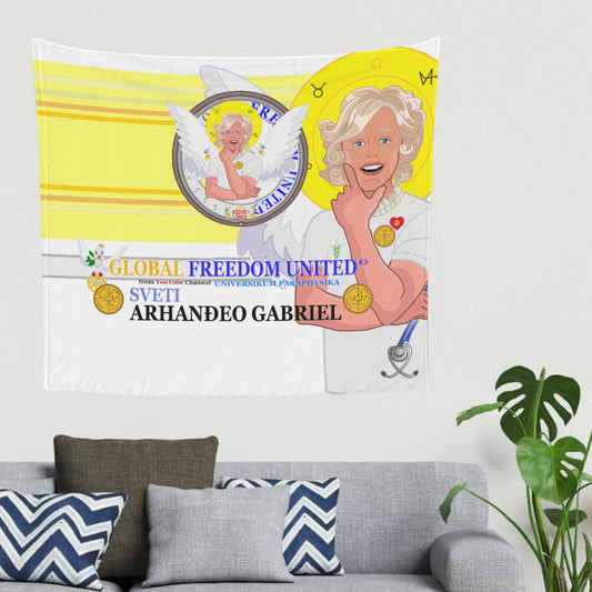 Tapestry GLOBAL FREEDOM UNITED© Archangel Gabriel Croatia  Yellow