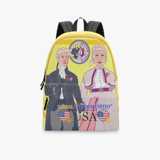 GLOBAL FREEDOM UNITED© Couple USA Georg Washington yellow - All-over-print Canvas Backpack