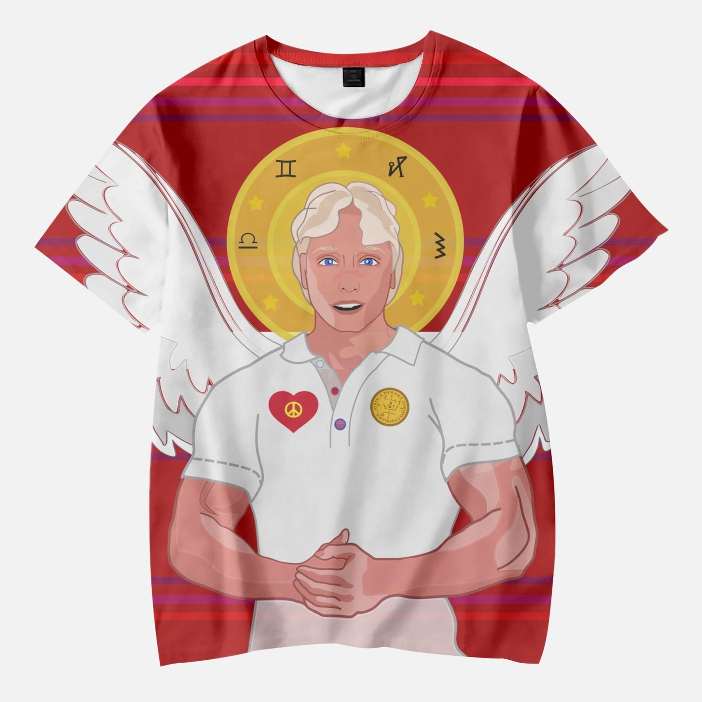 AOP Kids' Short T-Shirts  GLOBAL FREEDOM UNITED ARCHANGEL MICHAEL GERMAN RED