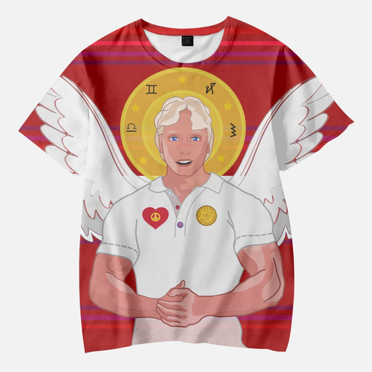 AOP Kids' Short T-Shirts  GLOBAL FREEDOM UNITED ARCHANGEL MICHAEL GERMAN RED