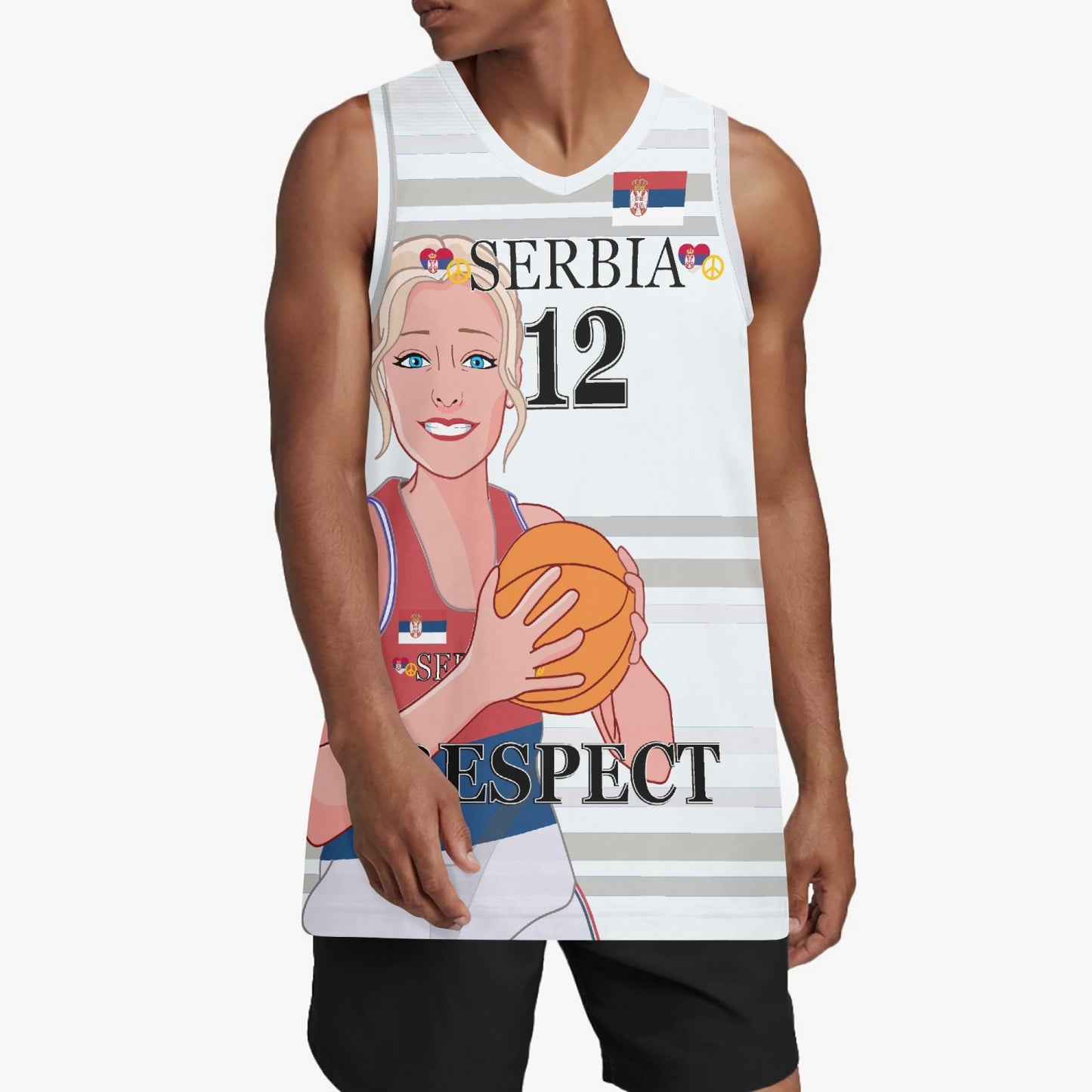 Basketball Jersey GLOBAL FREEDOM UNITED COUPLE EDITION WOMEN SERBIA v2 12