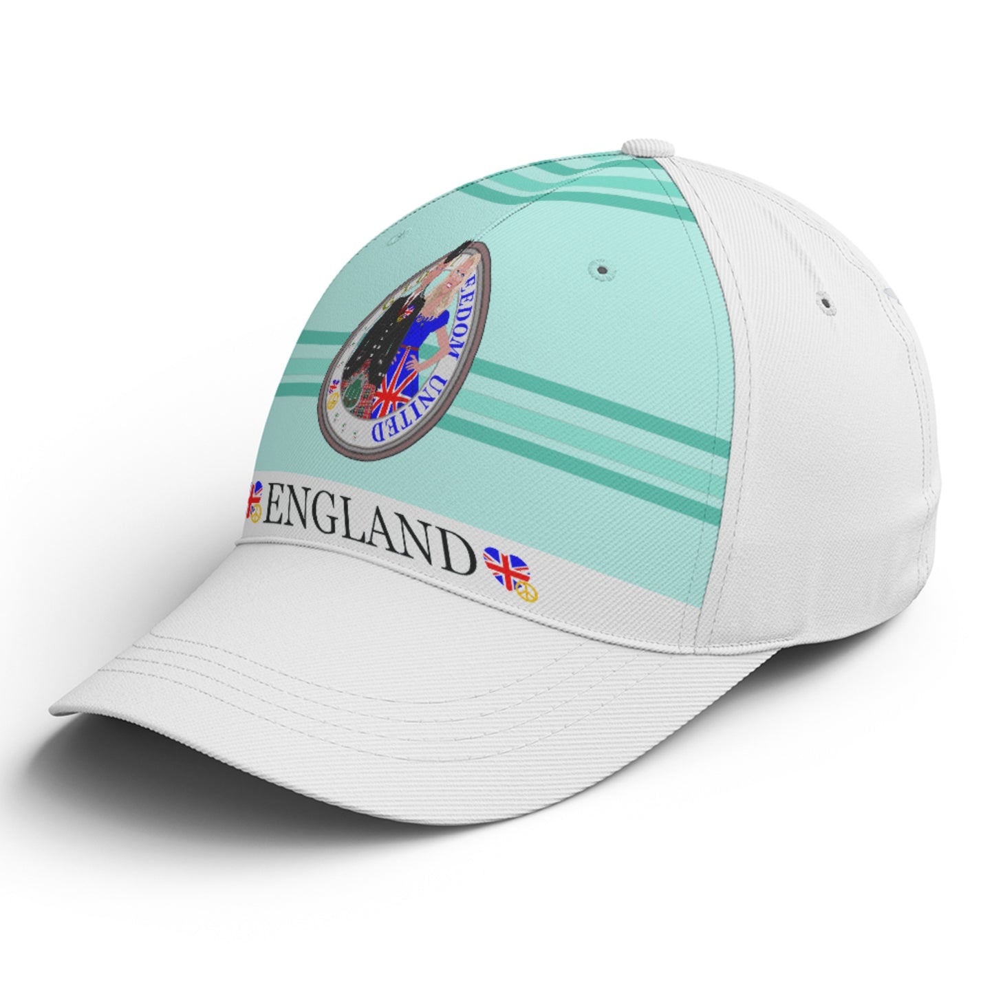 Basketball Cap GLOBAL FREEDOM UNITED© Couple England Light Green