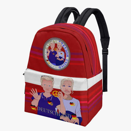 All-over-print Canvas Backpack GLOBAL FREEDOM UNITED COUPLE EDITION GERMANY V2 RED