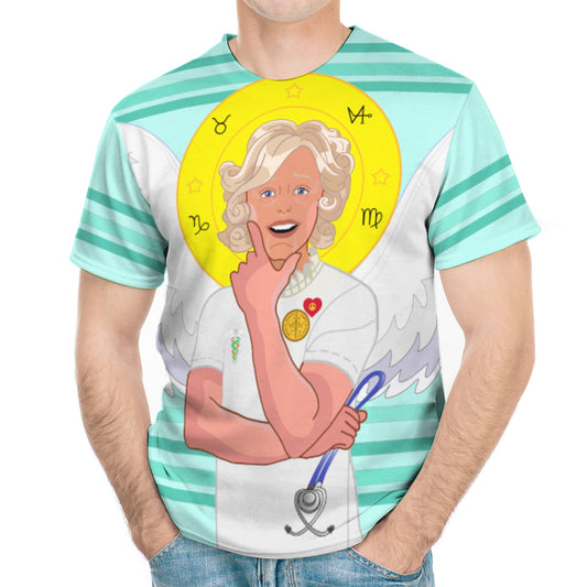 Men´s T-shirt GLOBAL FREEDOM UNITED© Archangel Gabriel Hebrew Light Green