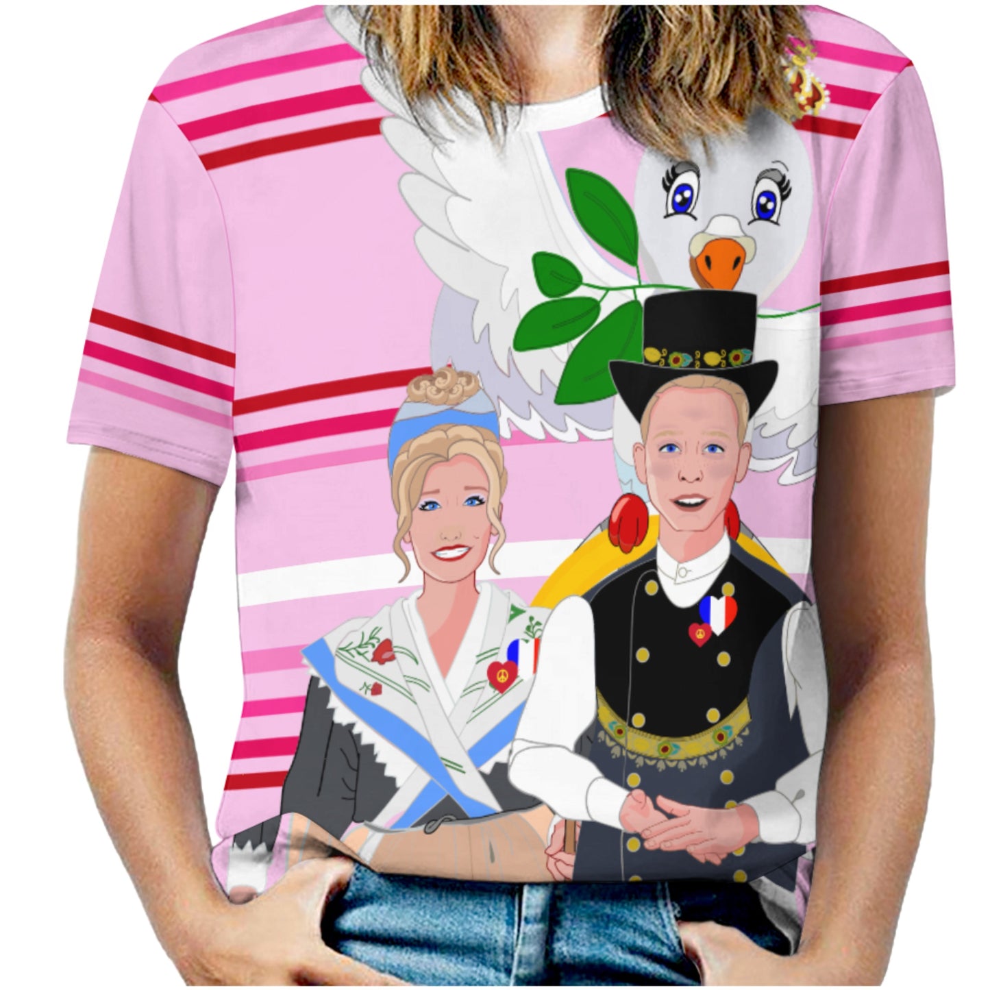 Women´s T-shirt GLOBAL FREEDOM UNITED© Couple French Pink1