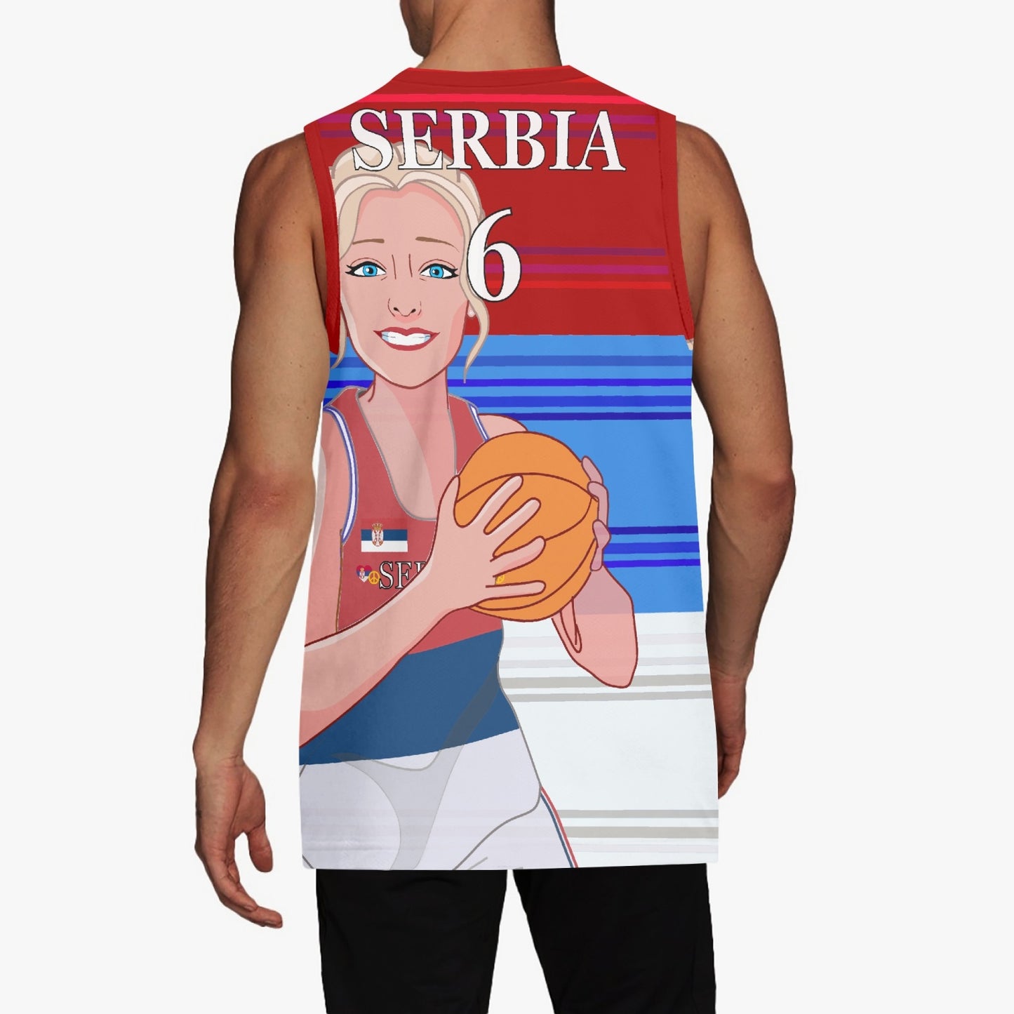 Basketball Jersey GLOBAL FREEDOM UNITED COUPLE EDITION WOMEN SERBIA v1 6