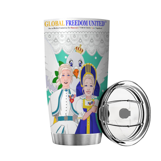 Tumbler GLOBAL FREEDOM UNITED© Women Russia & USA Green