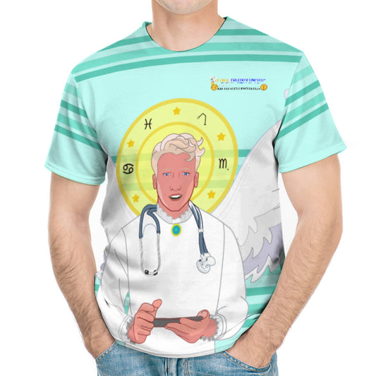 Men´s T-shirt GLOBAL FREEDOM UNITED© Archangel Rafael Old Latin Light Green