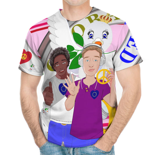 Men´s T-shirt GLOBAL FREEDOM UNITED© Men Anti Racism & Fascism Pink