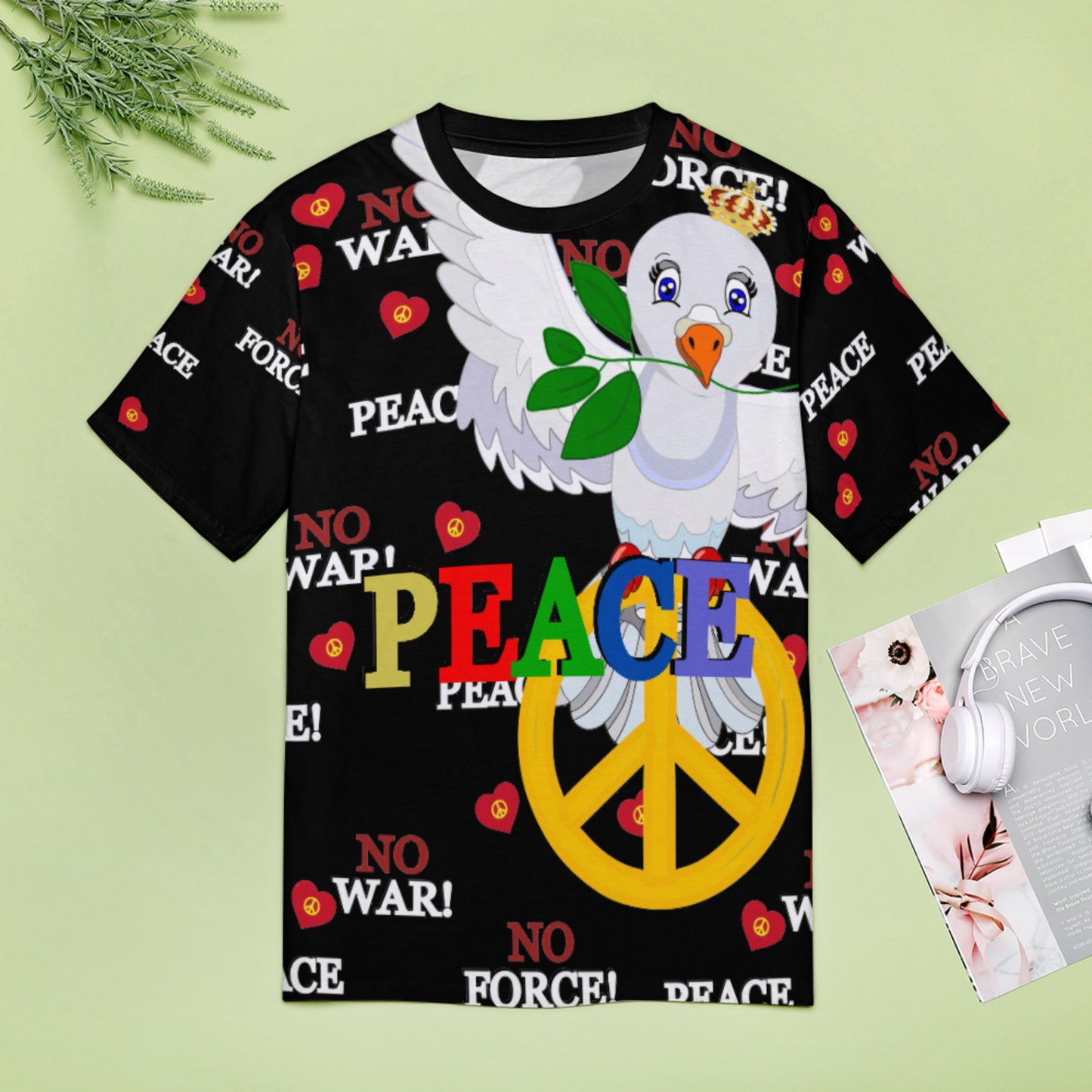 Women´s T-shirt GLOBAL FREEDOM UNITED© Dove Of Peace V1 Black