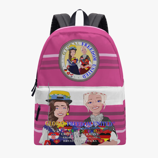 GLOBAL FREEDOM UNITED© Women Croatia & Germany PINK All-over-print Canvas Backpack