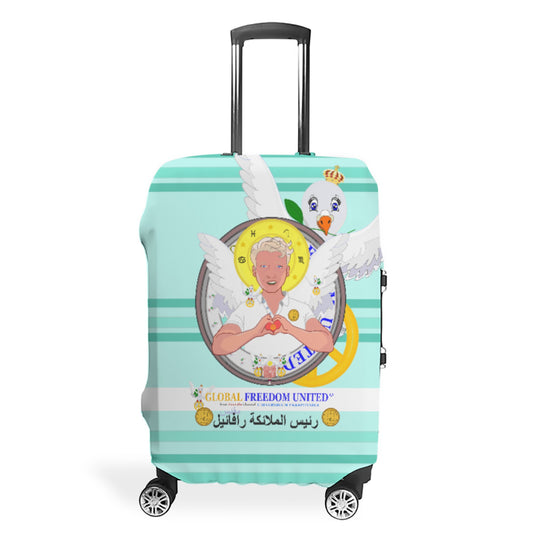 Luggage Cover GLOBAL FREEDOM UNITED© Archangel Rafael Arabic Light Green