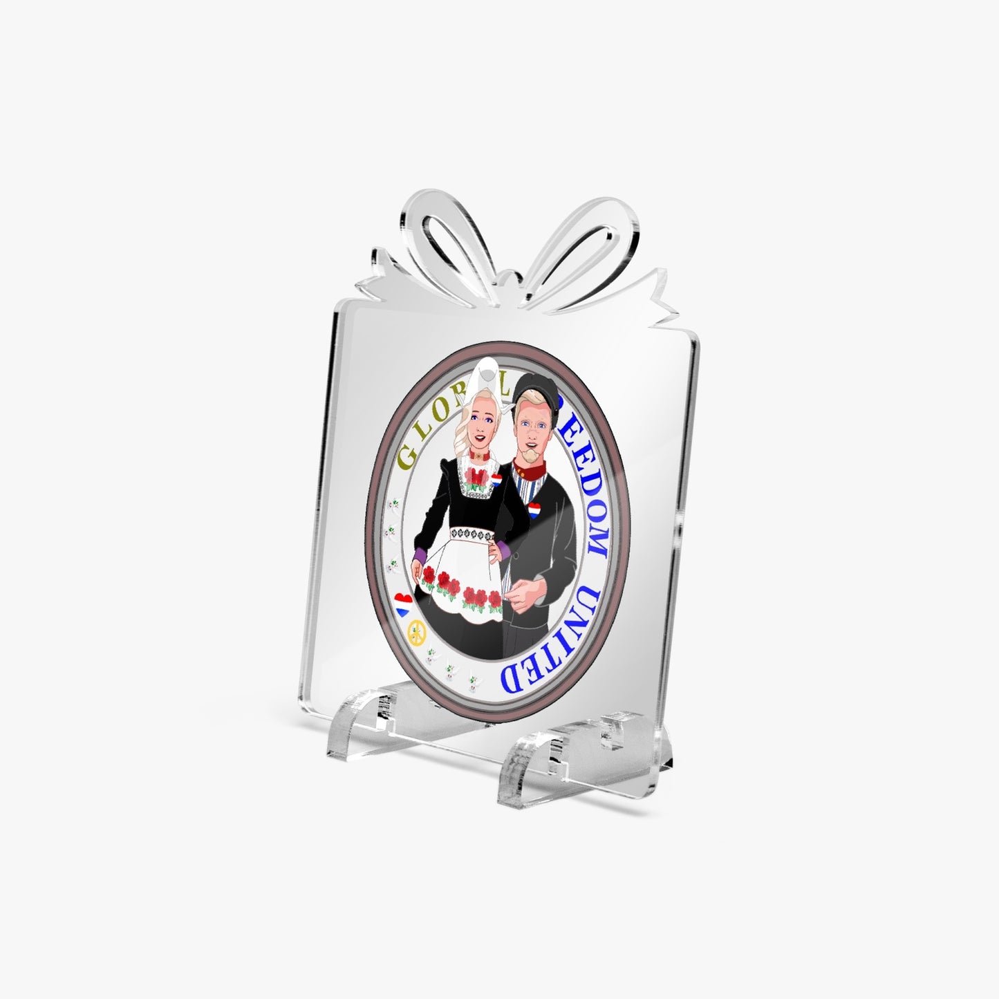 GLOBAL FREEDOM UNITED© Couple Nederland Acrylic Plaque with  Stand - Gift Shape