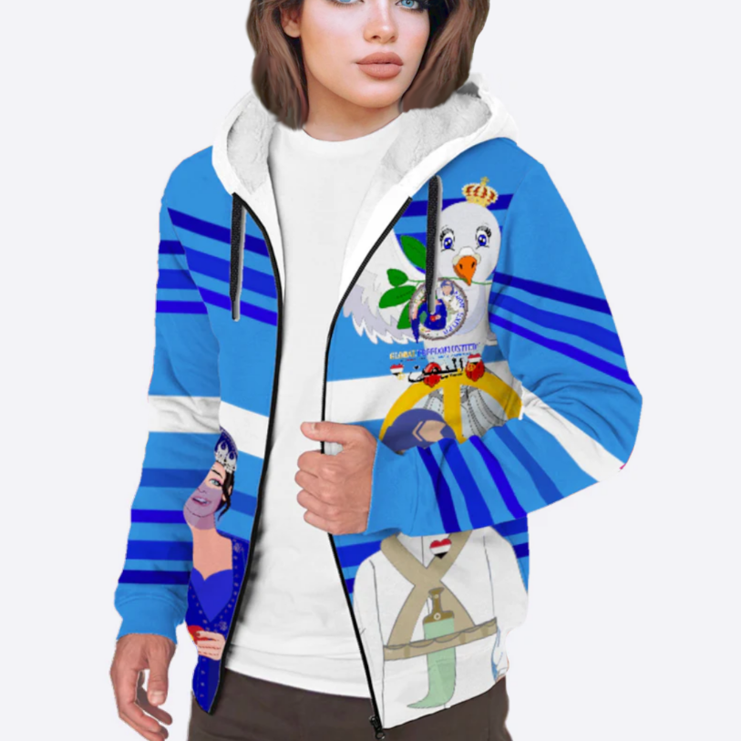 Plush Hoodie GLOBAL FREEDOM UNITED© Couple Yemen Deep Blue