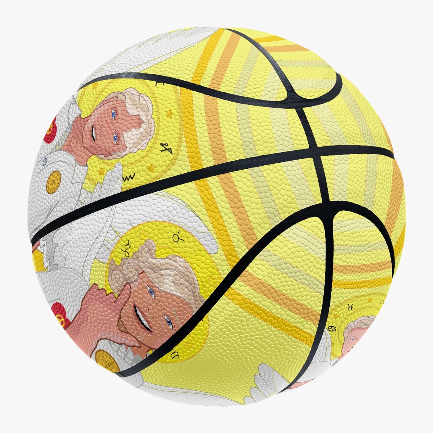 Basketball - Eight - Panel Printed GLOBAL FREEDOM UNITED© 4 ARCHANGEL YELLOW