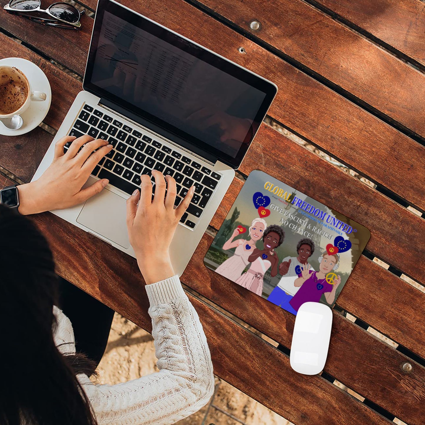 Mouse Pad Global Freedom United© Anti Racism & Fascism