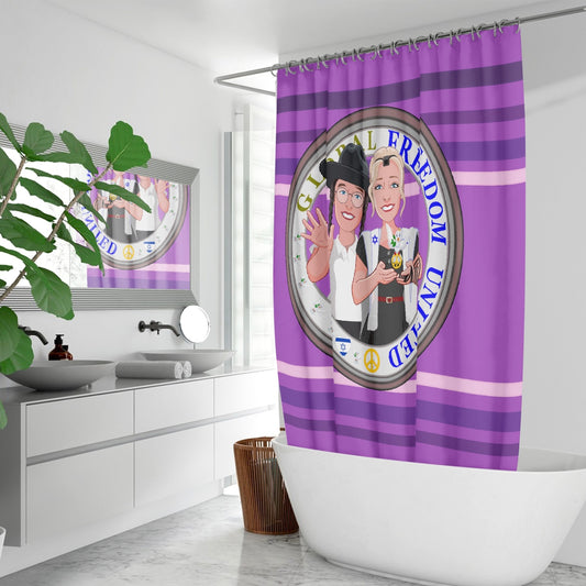 GLOBAL FREEDOM UNITED© Couple Israel Lilac - Quick-drying Shower Curtain
