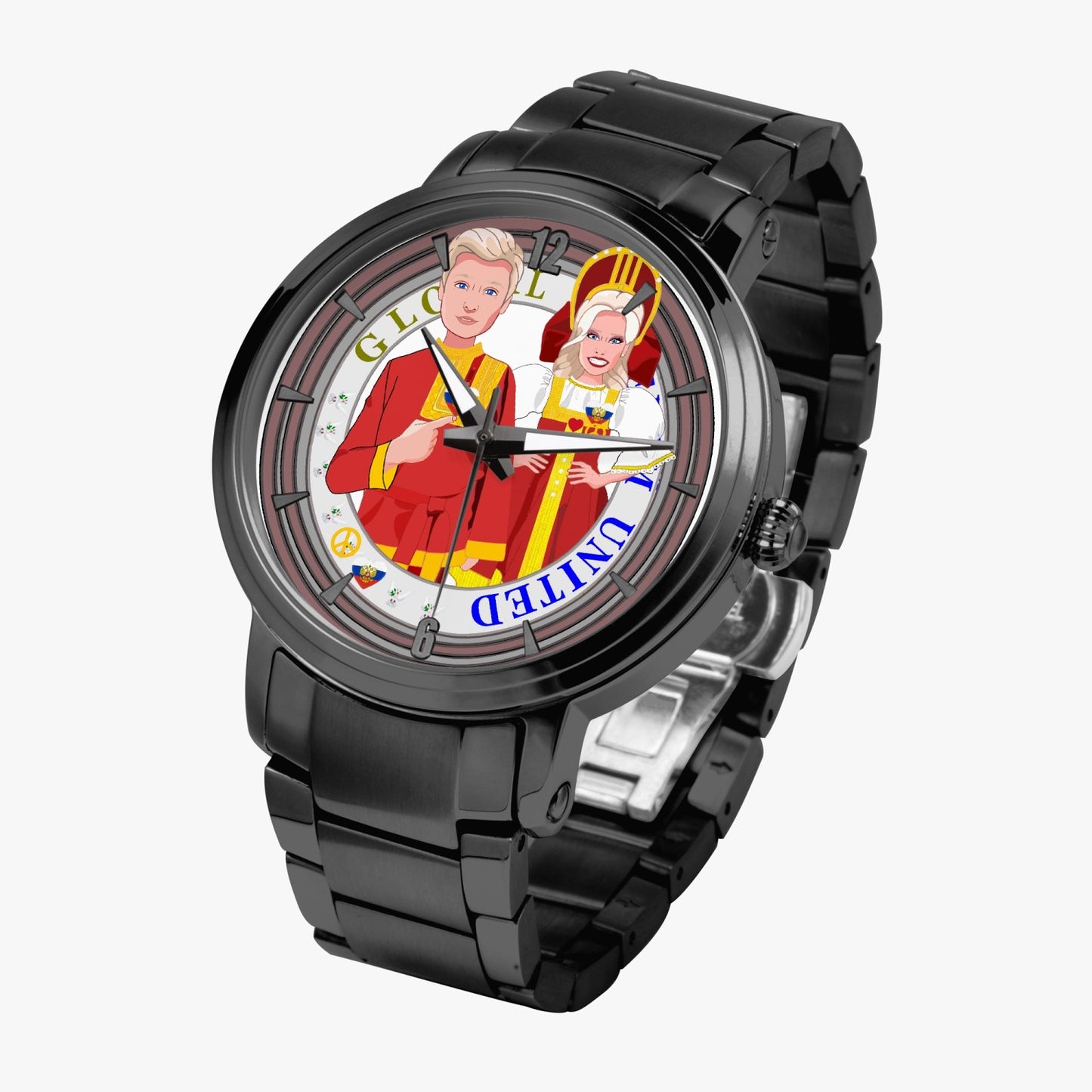 GLOBAL FREEDOM UNITED© Couple Russia New Steel Strap Automatic Watch (With Indicators)