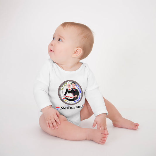 Baby Long-sleeve Bodysuit GLOBAL FREEDOM UNITED© Couple Nederland V2