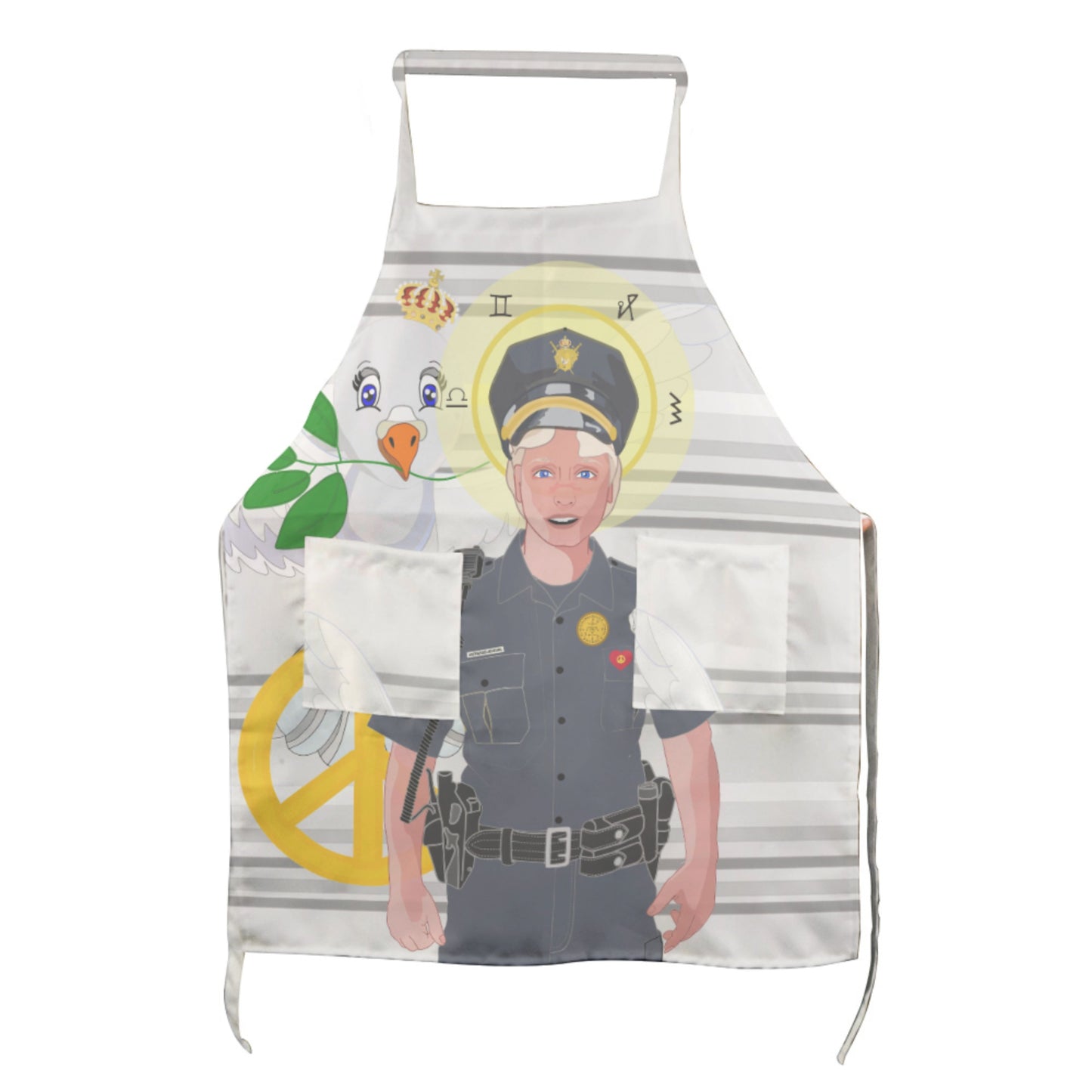 Apron GLOBAL FREEDOM UNITED© Archangel Michael As Policemen Grey