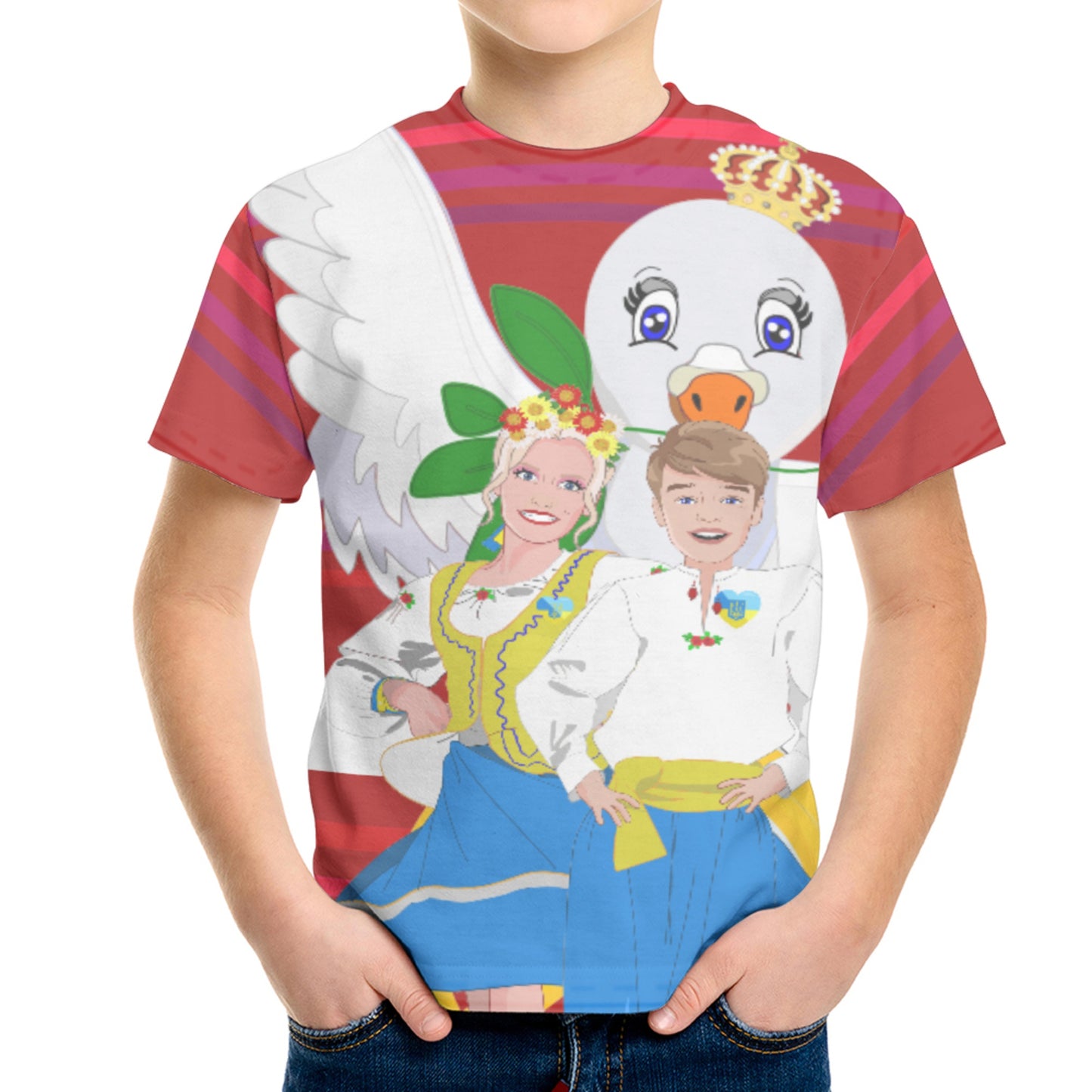 Kid´s T-shirt GLOBAL FREEDOM UNITED© Couple Ukrain Red