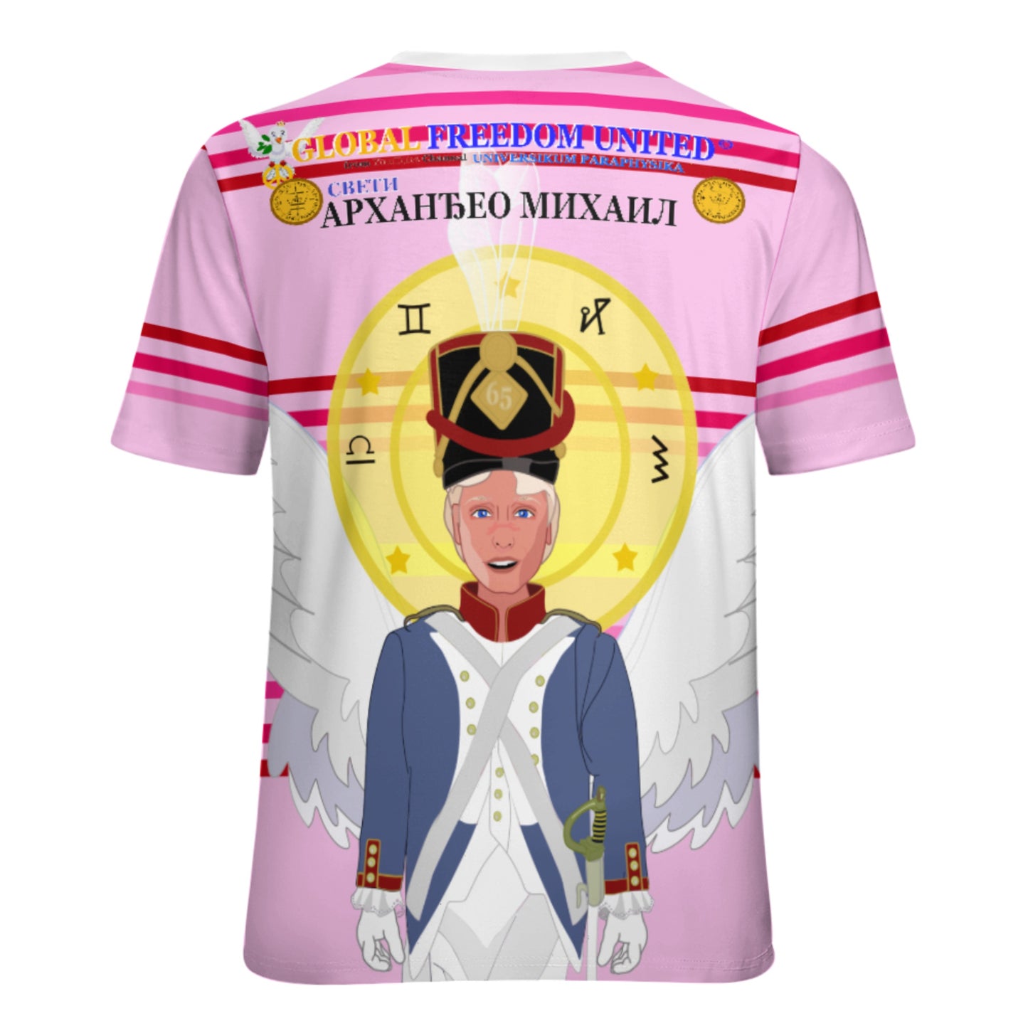 Women´s T-shirt  GLOBAL FREEDOM UNITED© Archangel Michael Serbia V3 Pink1