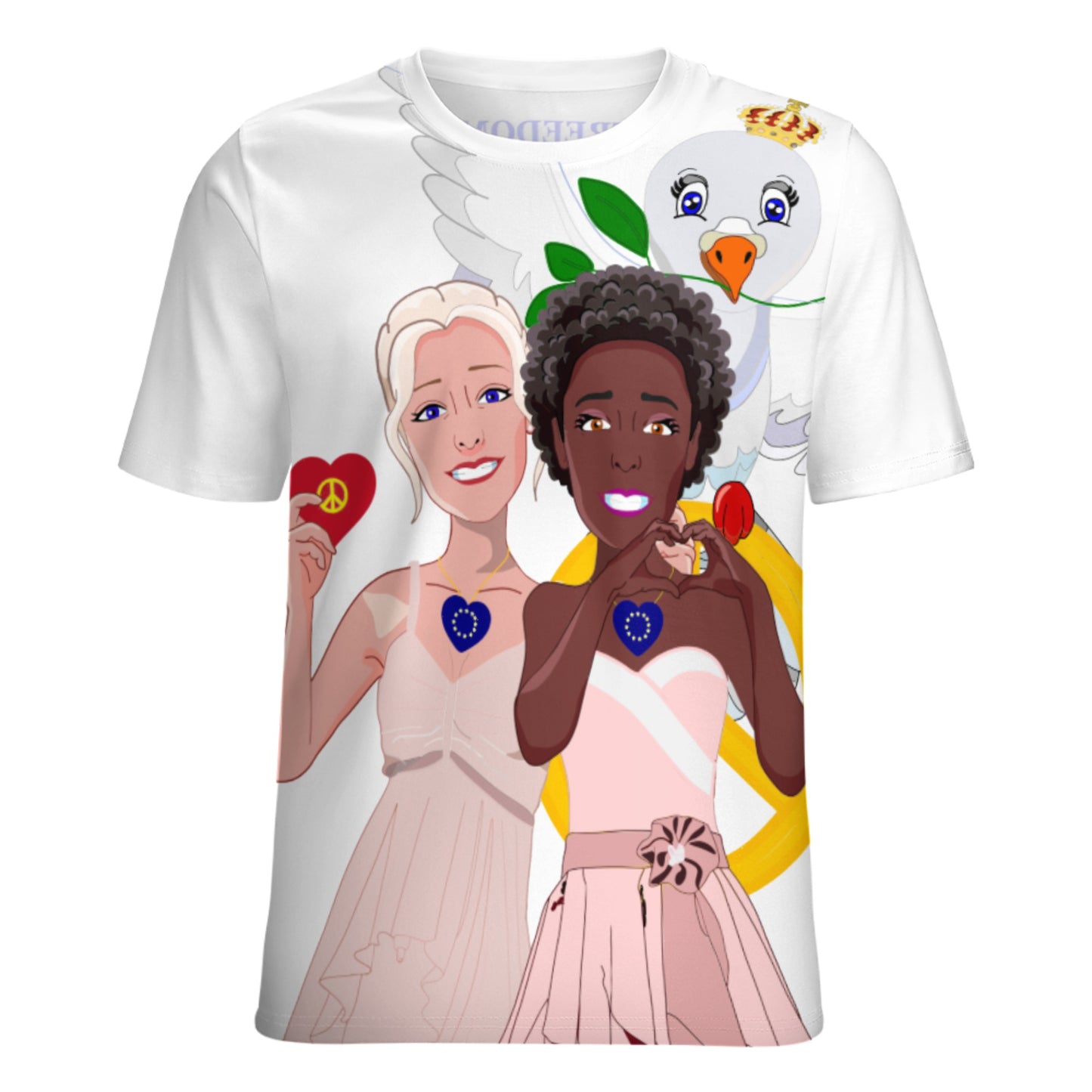 Wome´s T-shirt GLOBAL FREEDOM UNITED© Women Anti Fascism & Racism EU BIG