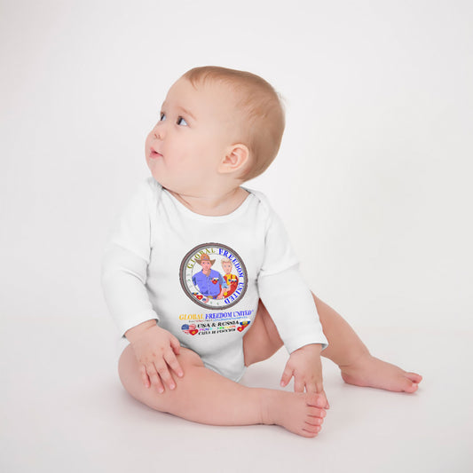Baby Long-sleeve Bodysuit GLOBAL FREEDOM UNITED© Men Russia & USA