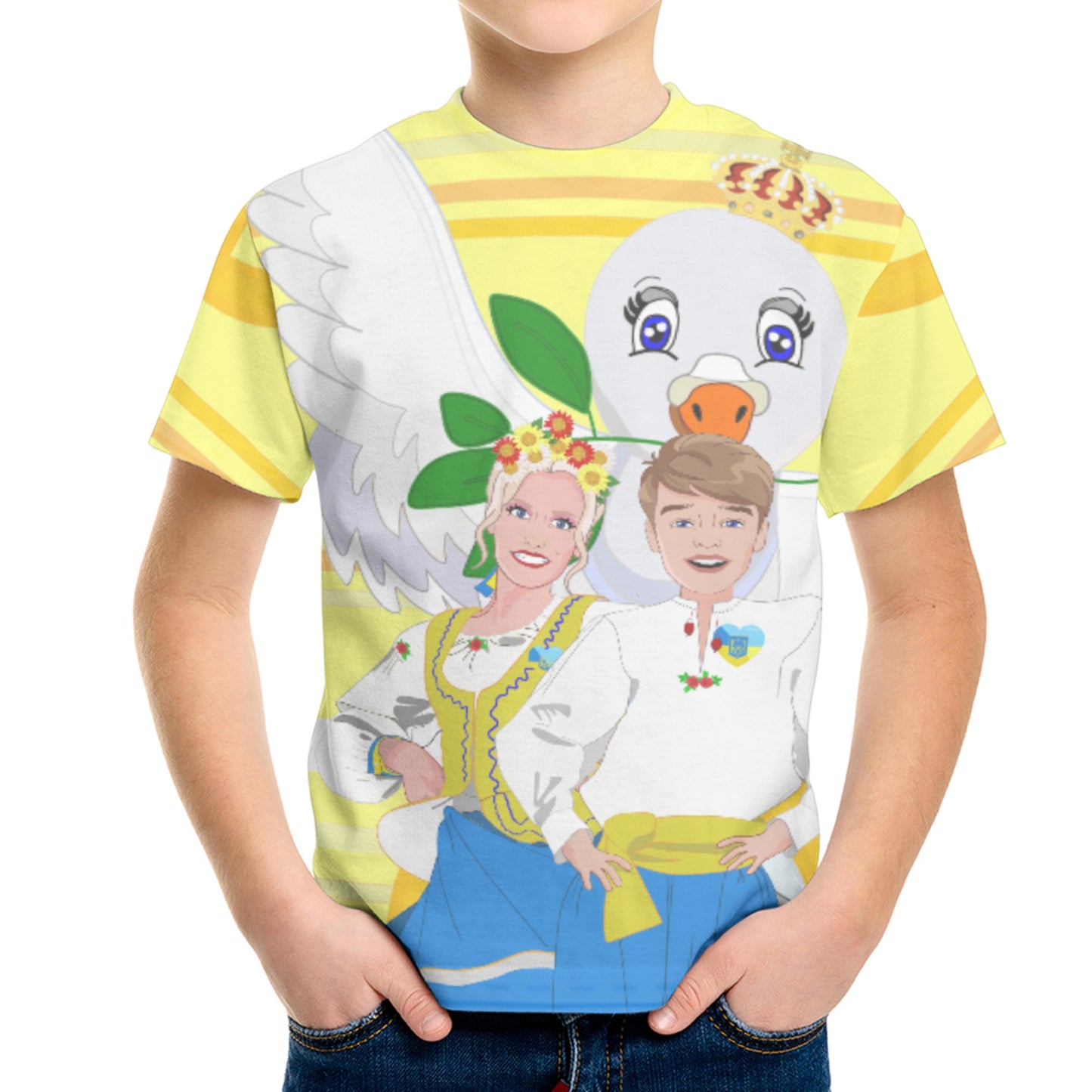 Kid´s T-shirt GLOBAL FREEDOM UNITED© Couple Ukrain Yellow