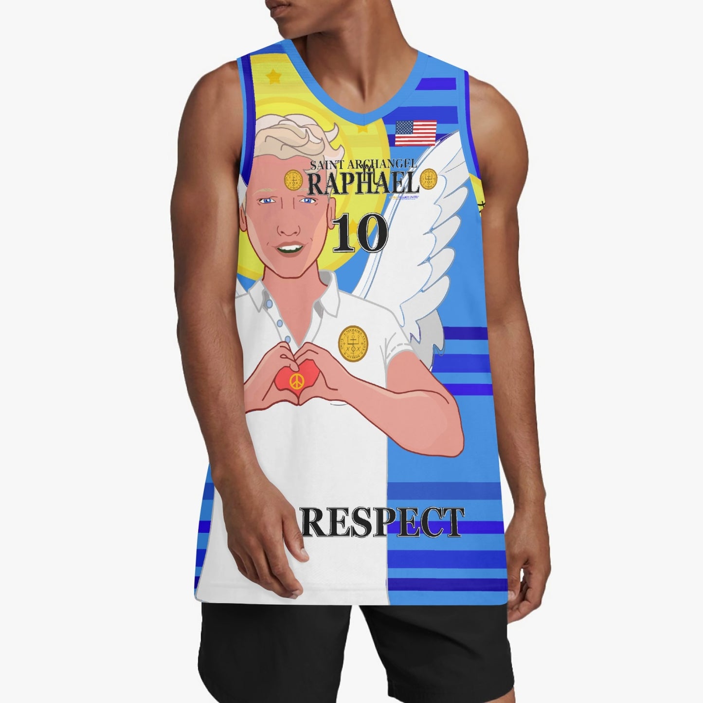 Basketball Jersey GLOBAL FREEDOM UNITED ARCHANGEL RAPHAEL USA 10