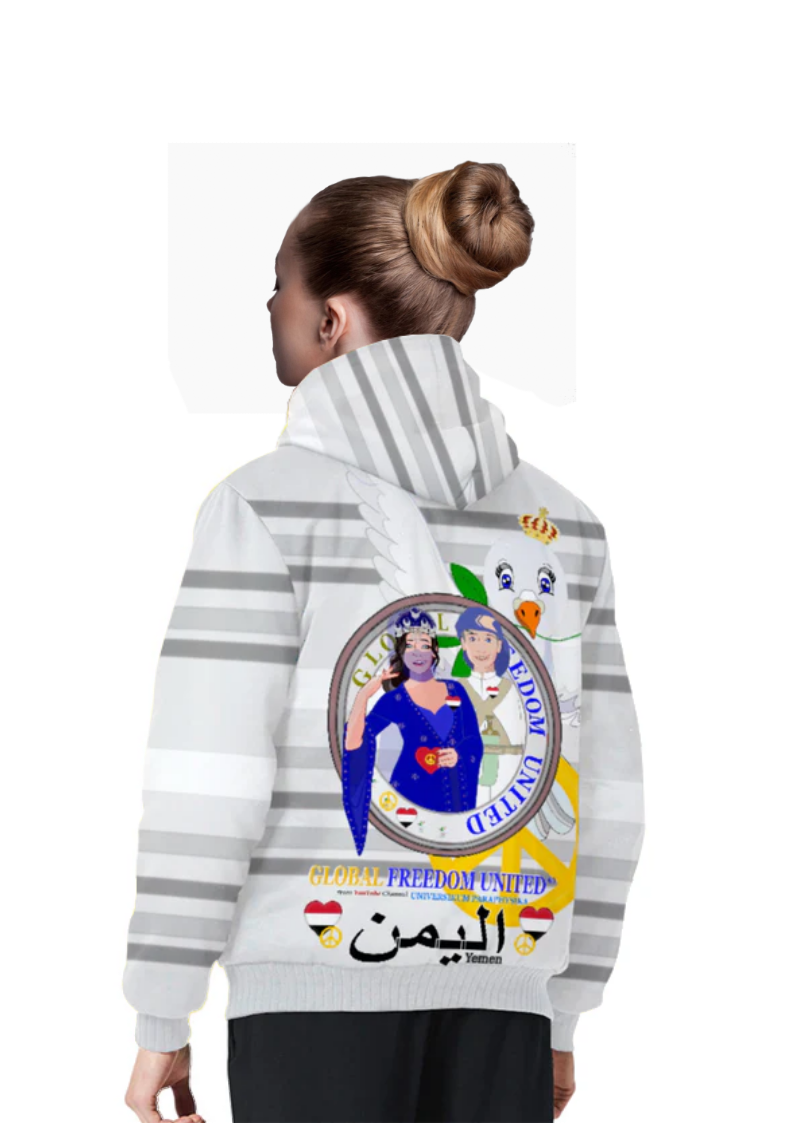 Plush Hoodie GLOBAL FREEDOM UNITED© Couple Yemen Grey