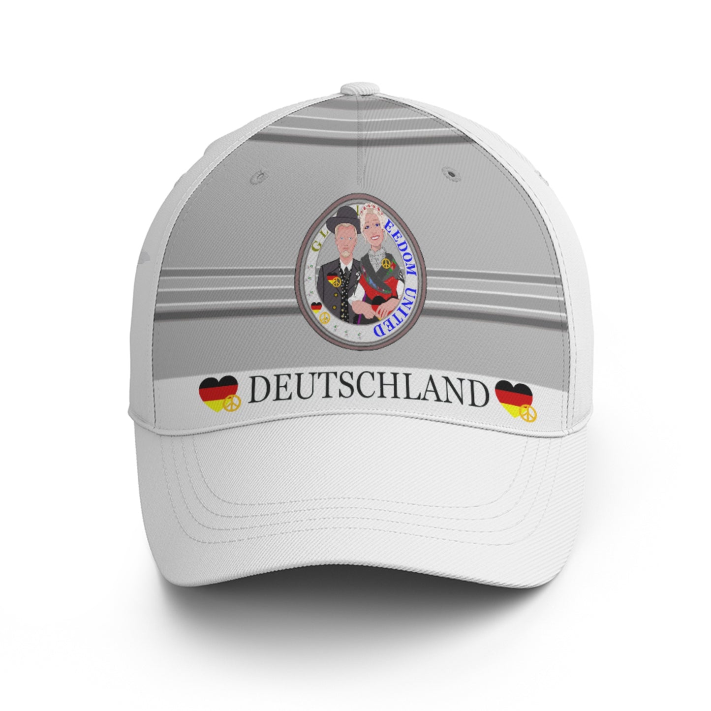 Basketball Cap GLOBAL FREEDOM UNITED© Couple Germany Grey