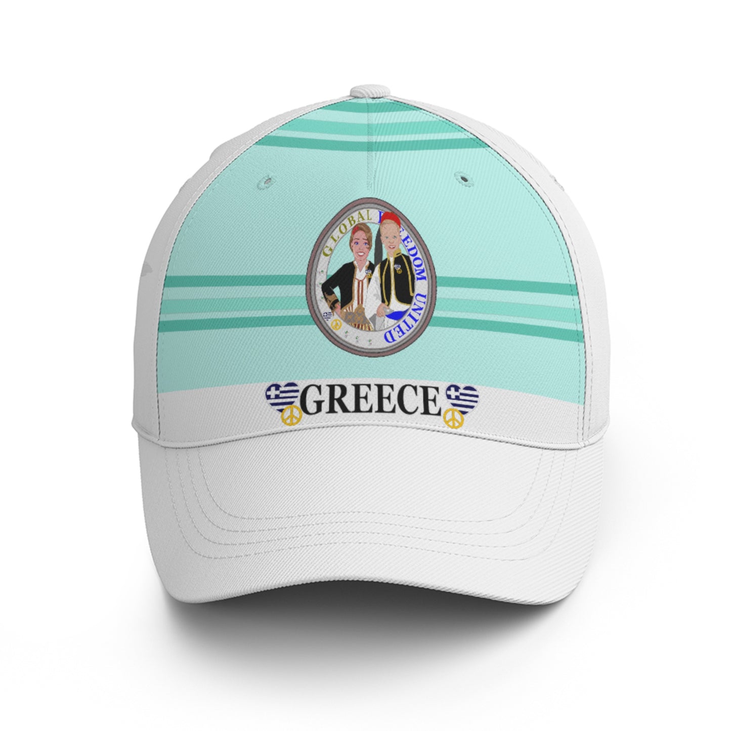 Basketball Cap GLOBAL FREEDOM UNITED© Couple Greece Light Green