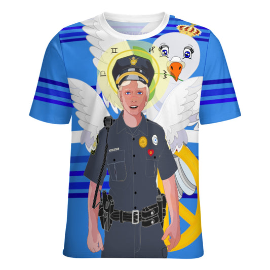 Women´s T-shirt 2 GLOBAL FREEDOM UNITED© Archangel Michael As Policemen Deep Blue