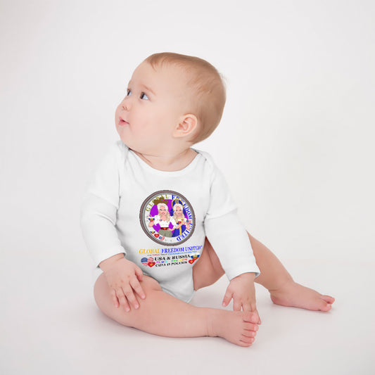 Baby Long-sleeve Bodysuit GLOBAL FREEDOM UNITED© Women Russia & USA Women Russia & Usa