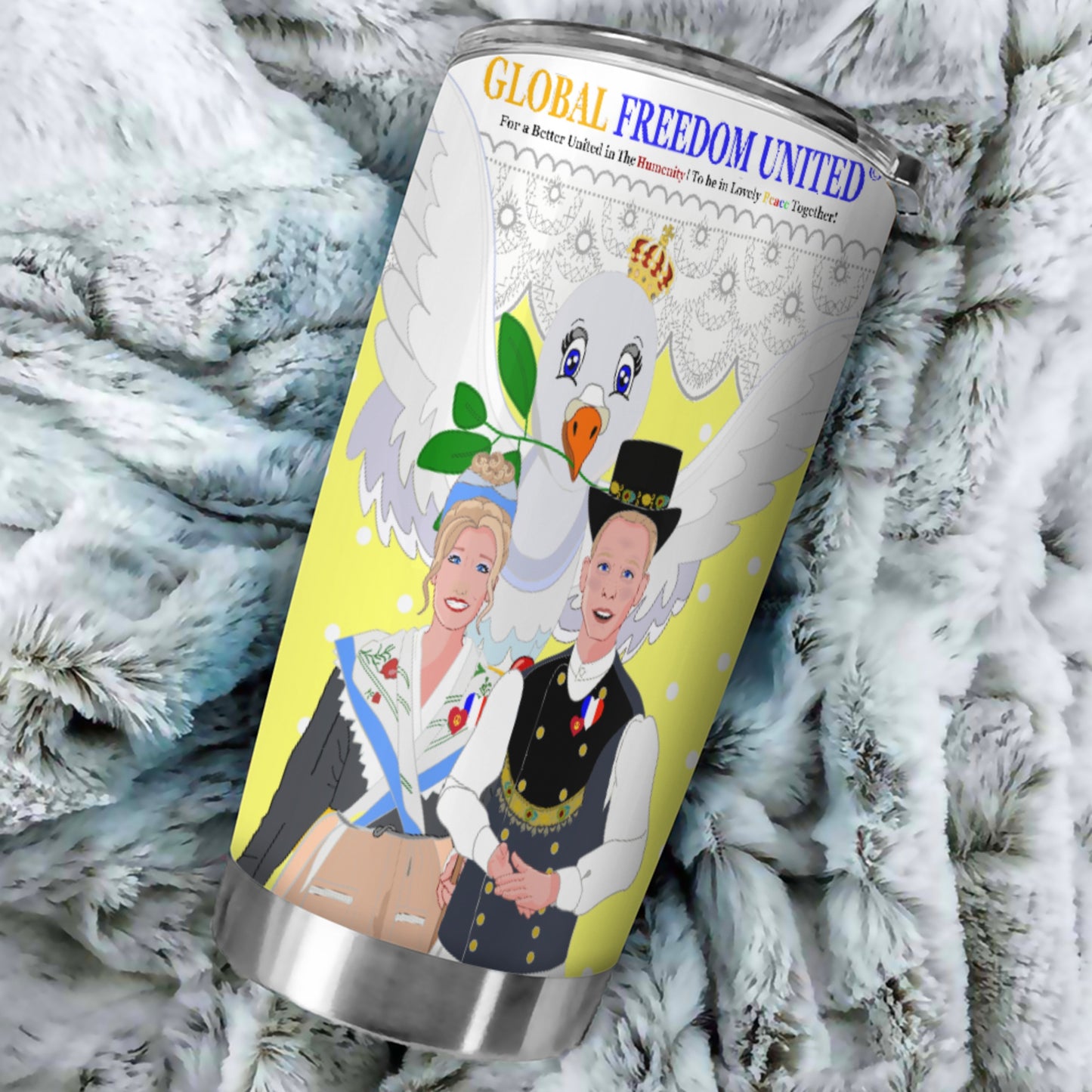 Tumbler GLOBAL FREEDOM UNITED© Couple French Yellow