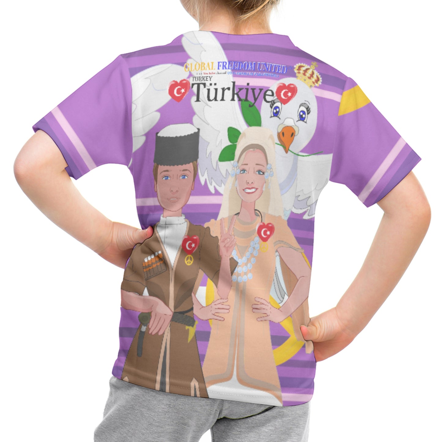 Kid´s T-shirt GLOBAL FREEDOM UNITED© Couple Turkey Lilac