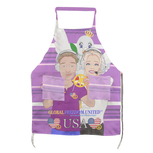 Apron GLOBAL FREEDOM UNITED© Couple USA Wight American Lilac