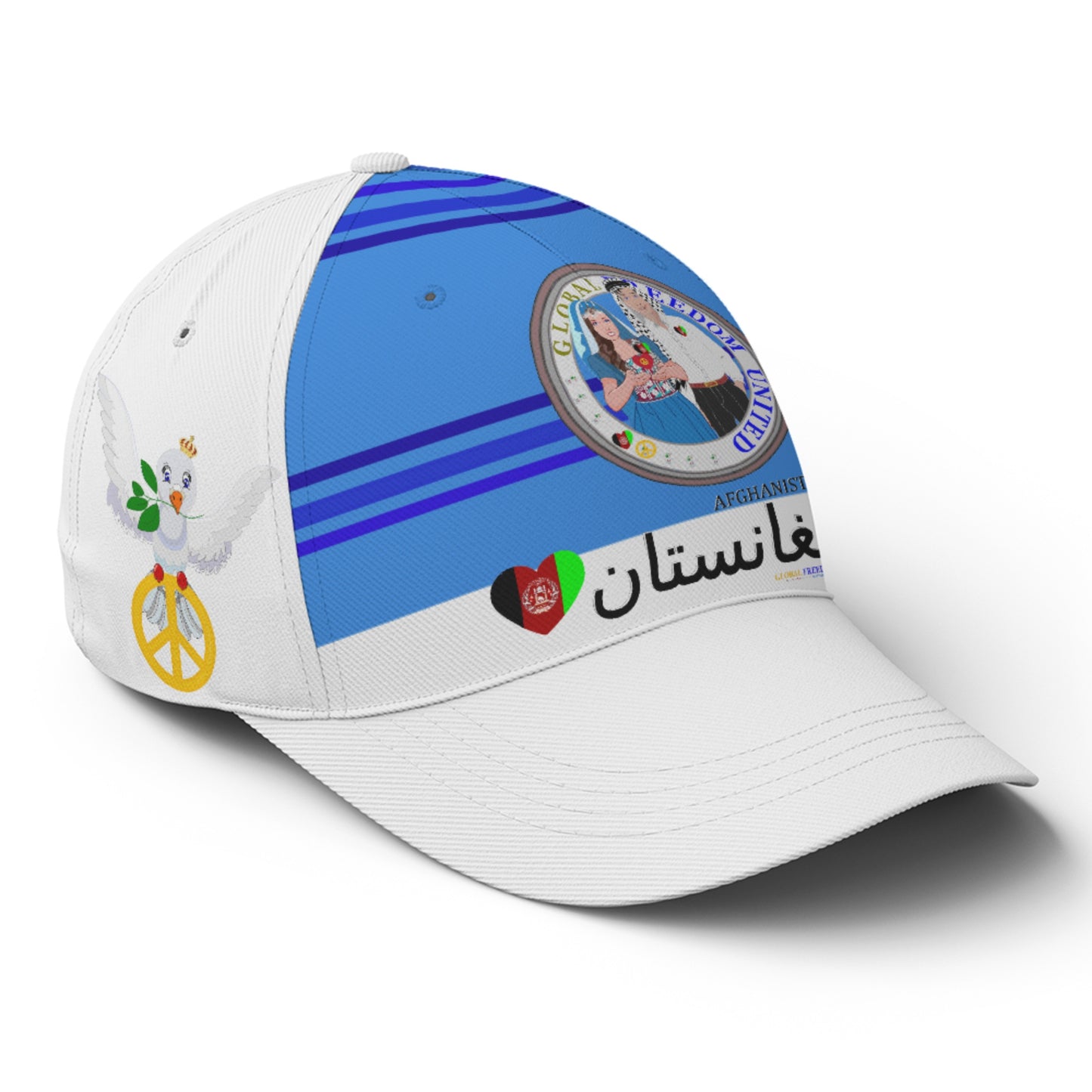 Basketball Cap GLOBAL FREEDOM UNITED© Couple Afghanistan Deep Blue