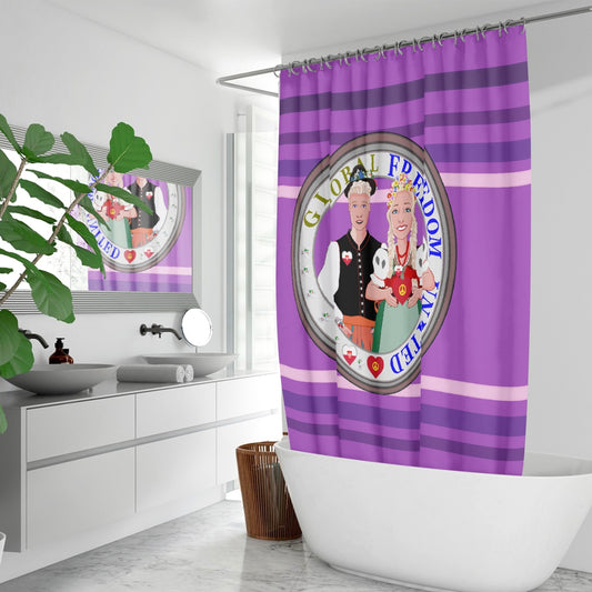 GLOBAL FREEDOM UNITED© Couple Poland Lilac - Quick-drying Shower Curtain