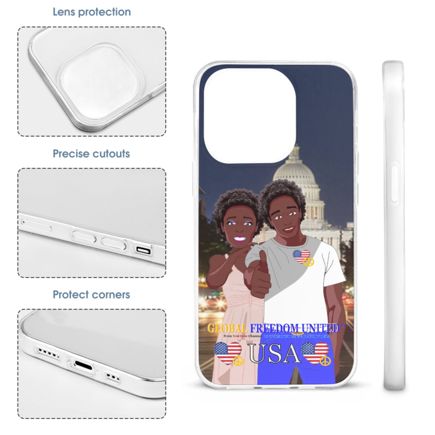 Phone Case GLOBAL FREEDOM UNITED© Couple USA Afro American