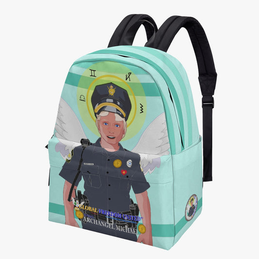 GLOBAL FREEDOM UNITED© Archangel Michael as Policemen English Light Green - All-over-print Canvas Backpack