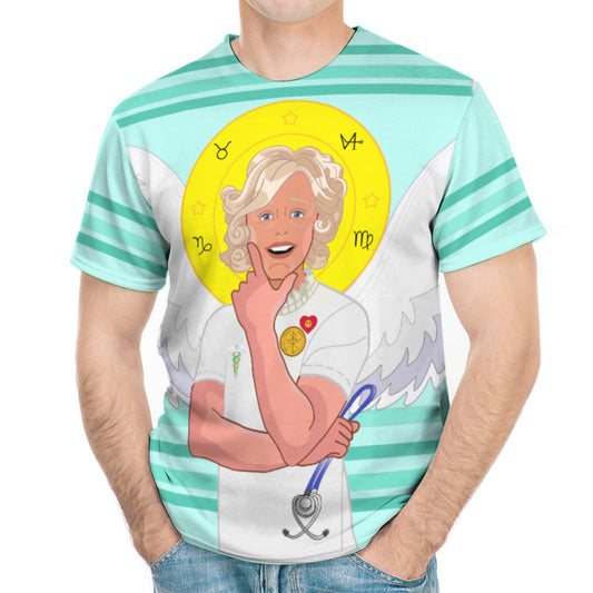 Men´s T-shirt GLOBAL FREEDOM UNITED© Archangel Gabriel Arabic Light Green