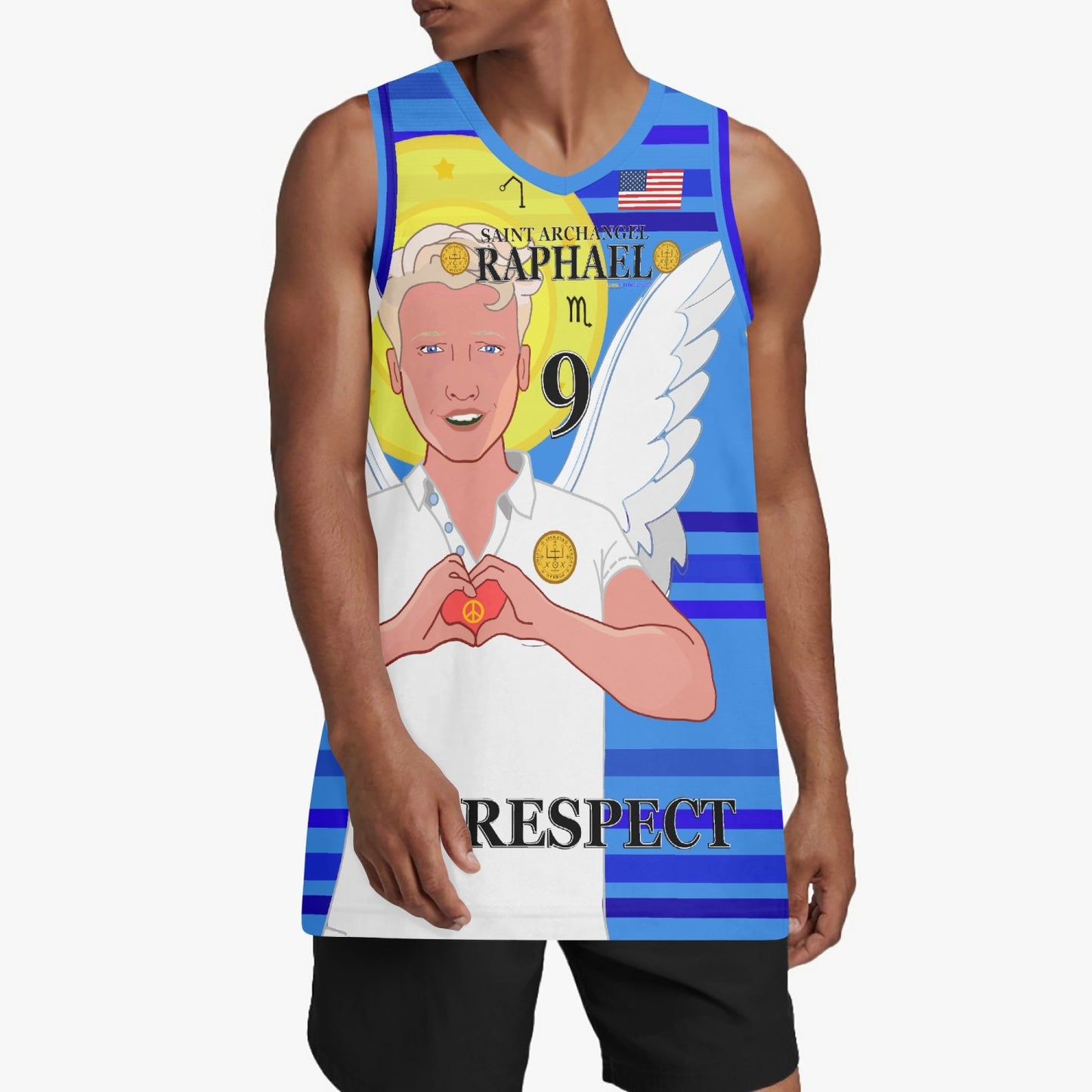 Basketball Jersey GLOBAL FREEDOM UNITED ARCHANGEL RAPHAEL USA 9