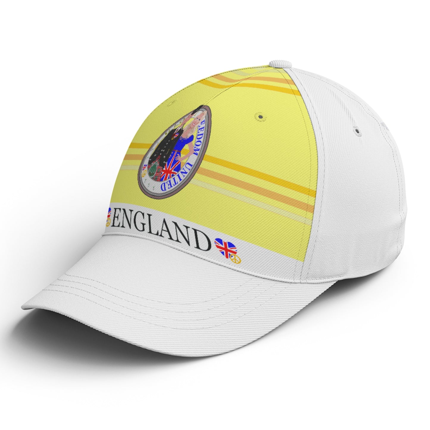 Basketball Cap GLOBAL FREEDOM UNITED© Couple England Yellow