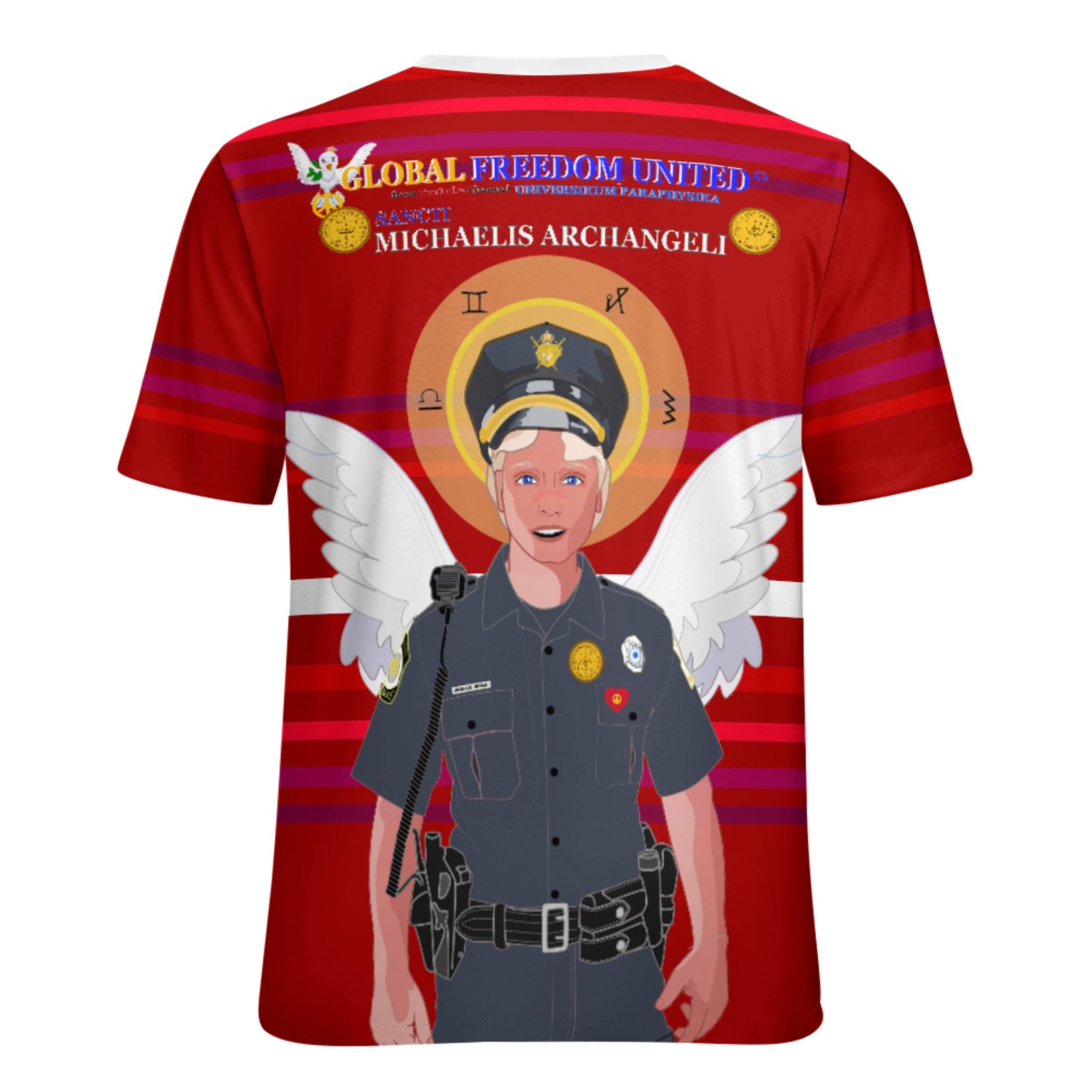 Women´s T-shirt  Global Freedom United© Archangel Michael In Latin V4 Red