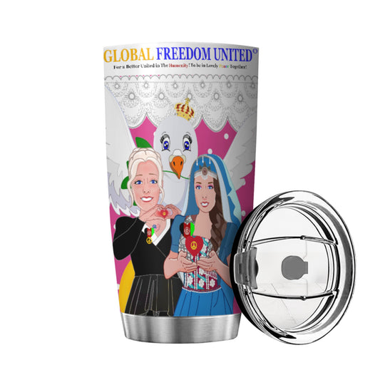 Tumbler GLOBAL FREEDOM UNITED© Women Afghanistan & USA Pink2